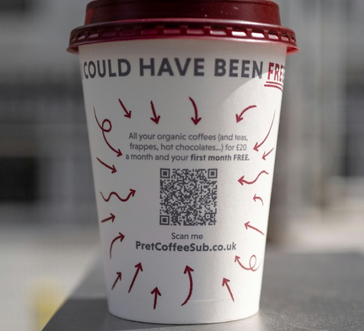 qr code on a coffee